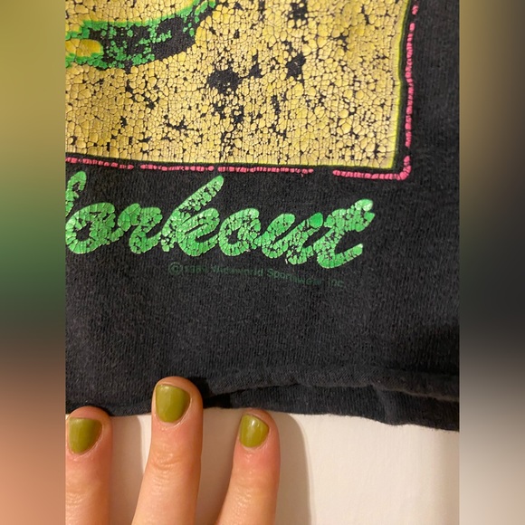 VINTAGE, authentic Jane Fonda Workout Tshirt, cropped, size L - Picture 3 of 5